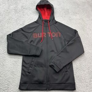Burton Colombo Dryride Full Zip Hoodie Mens S Black Fleece Lined Spellout Jacket